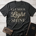 Let Your Light Shine Christian t-shirt in Dark Heather — Matthew 5:16