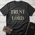 Trust in the Lord Christian t-shirt in Dark Heather — Proverbs 3:5
