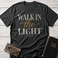 Walk in the Light Christian t-shirt in Dark Heather — 1 John 1:7