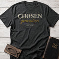 Chosen Generation Christian t-shirt in Dark Heather — 1 Peter 2:9