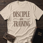 Disciple in Training Christian t-shirt in Sand