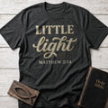 Little Light Christian t-shirt in Dark Heather — Matthew 5:14