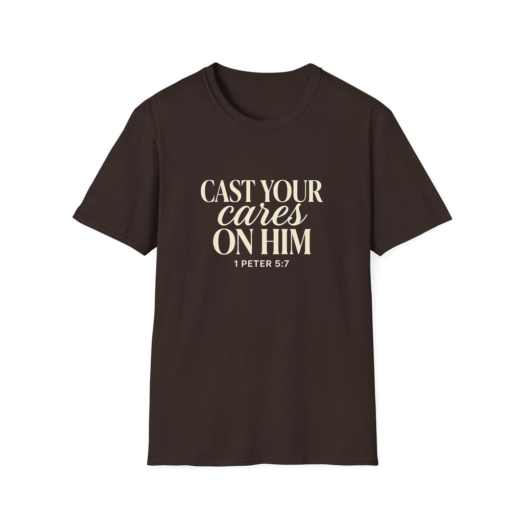 Cast Your Cares on Him — Classic Shirt | 1 Peter 5:7 Christian Apparel
