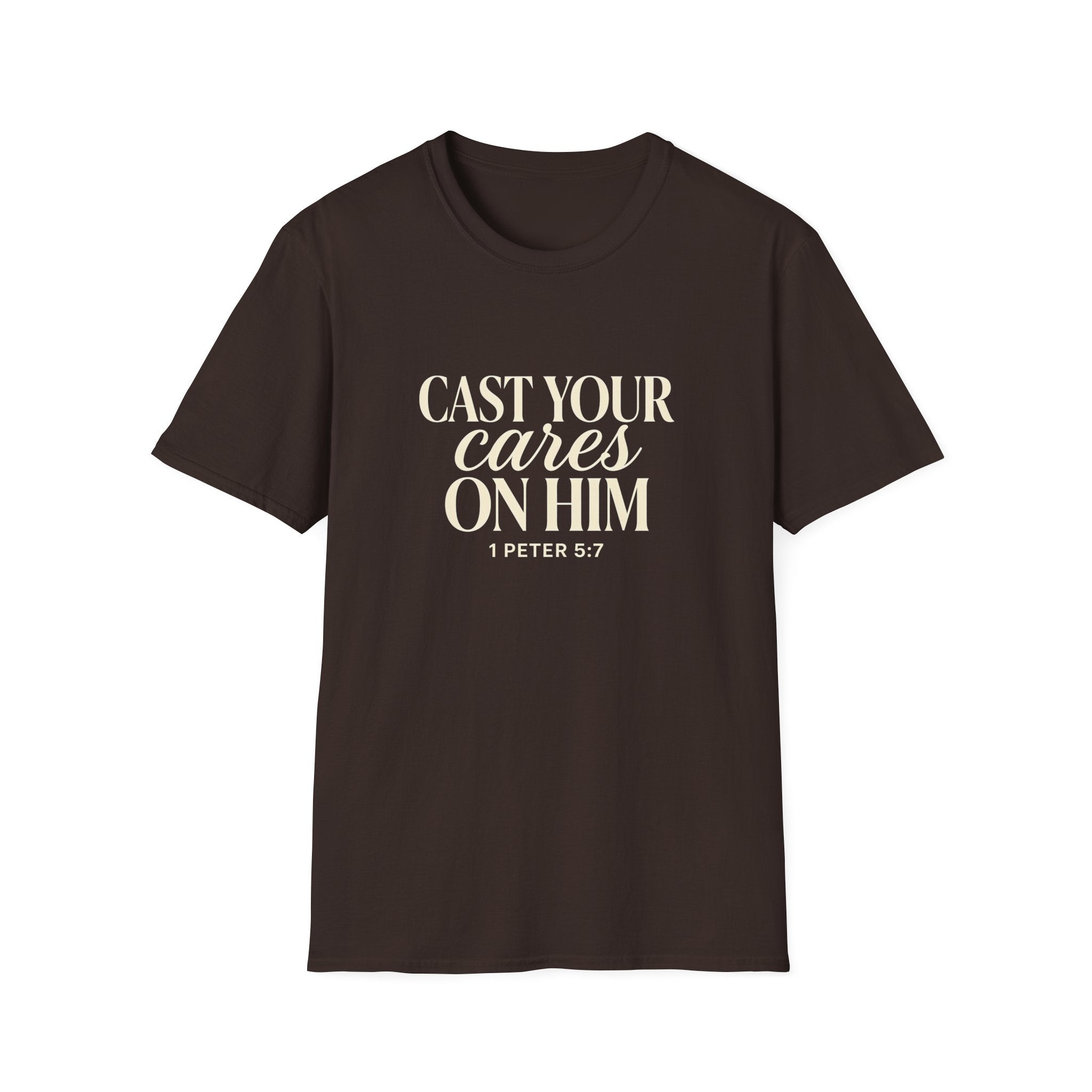 Cast Your Cares on Him — Classic Shirt | 1 Peter 5:7 Christian Apparel