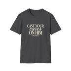 Cast Your Cares on Him — Classic Shirt | 1 Peter 5:7 Christian Apparel