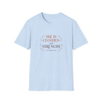 She Is Clothed With Strength — Classic Shirt | Proverbs 31:25 Women's Christian Apparel