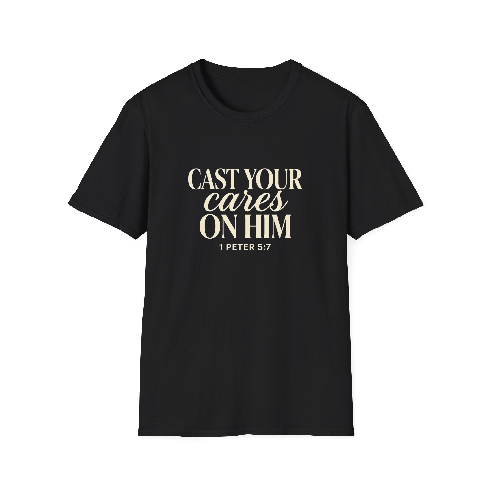 Cast Your Cares on Him — Classic Shirt | 1 Peter 5:7 Christian Apparel