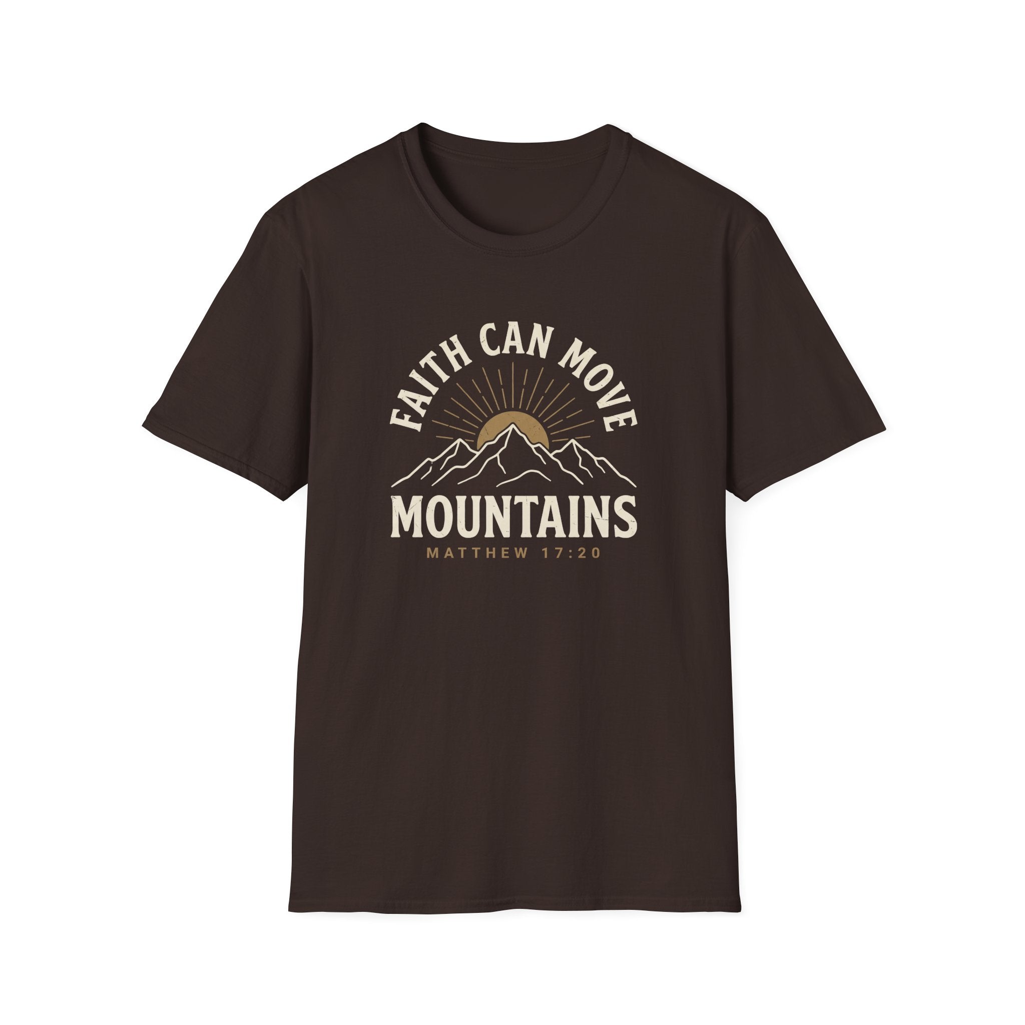 Faith Can Move Mountains T-Shirt | Matthew 17:20 Christian Apparel