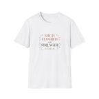 She Is Clothed With Strength — Classic Shirt | Proverbs 31:25 Women's Christian Apparel