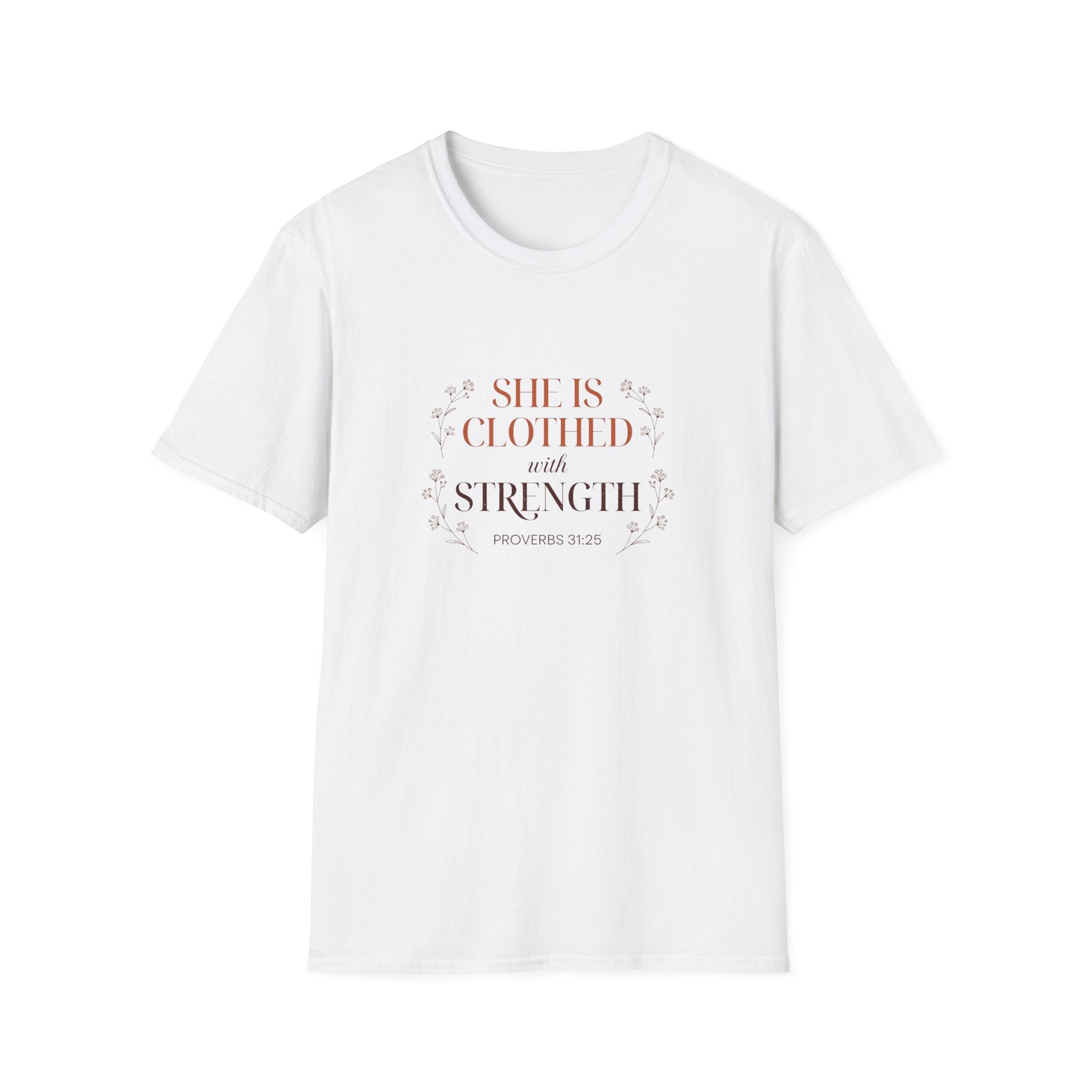 She Is Clothed With Strength — Classic Shirt | Proverbs 31:25 Women's Christian Apparel