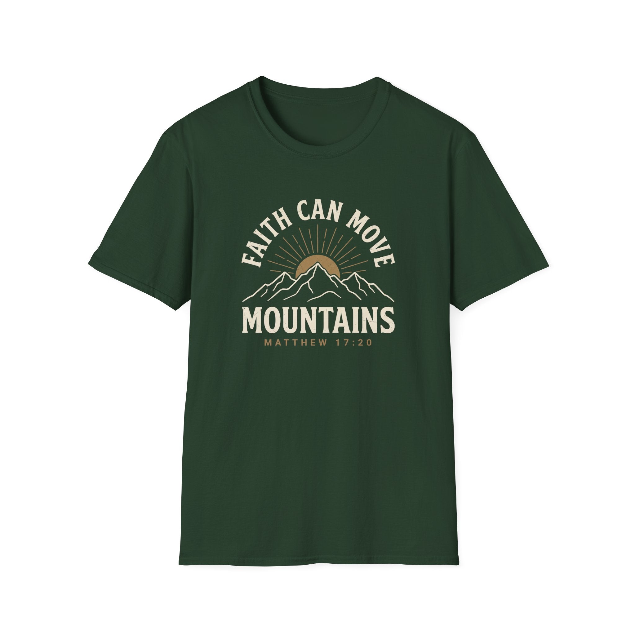 Faith Can Move Mountains T-Shirt | Matthew 17:20 Christian Apparel