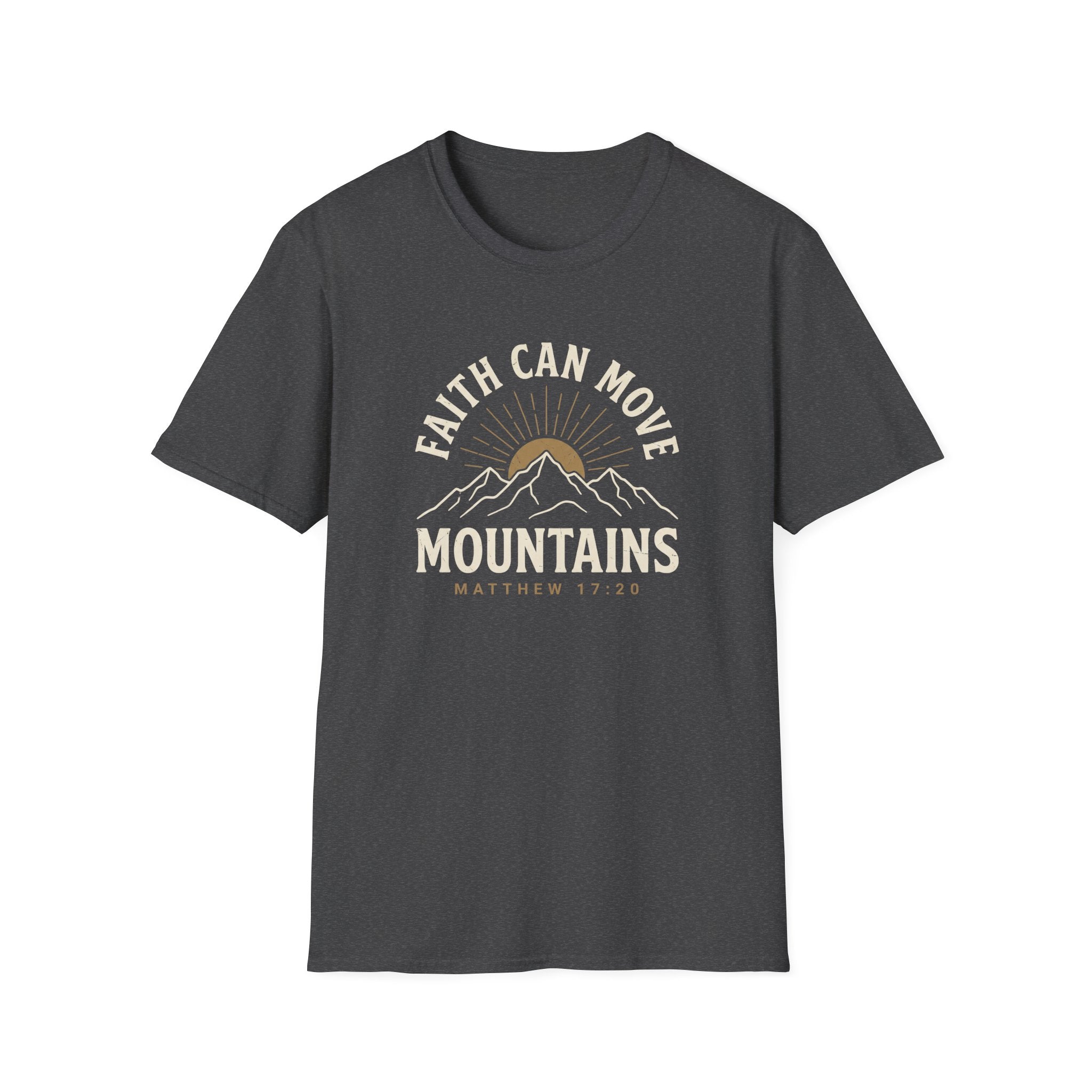 Faith Can Move Mountains T-Shirt | Matthew 17:20 Christian Apparel