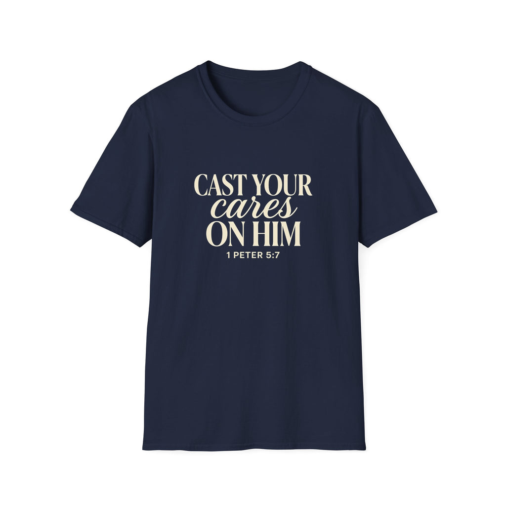 Cast Your Cares on Him — Classic Shirt | 1 Peter 5:7 Christian Apparel