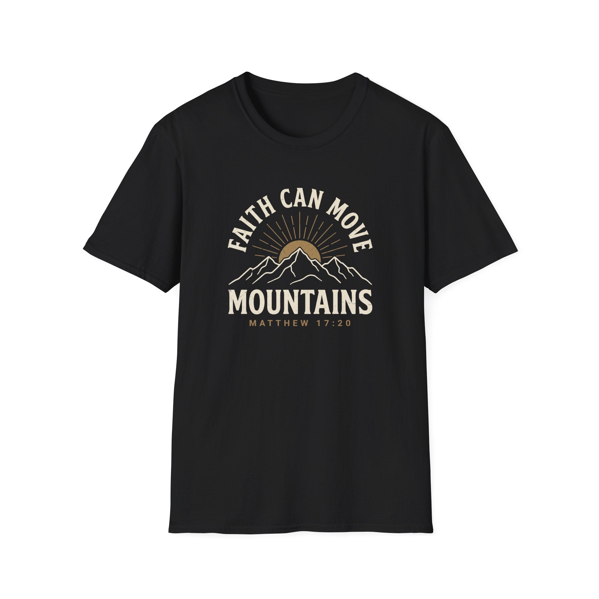 Faith Can Move Mountains T-Shirt | Matthew 17:20 Christian Apparel