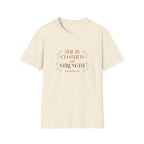 She Is Clothed With Strength — Classic Shirt | Proverbs 31:25 Women's Christian Apparel