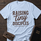 Raising Tiny Disciples Christian t-shirt in Light Blue — Christian Mom