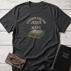 Sundays Are for Jesus and Naps Christian t-shirt in Dark Heather Grey