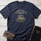 Sundays Are for Jesus and Naps Christian t-shirt in Heather Navy