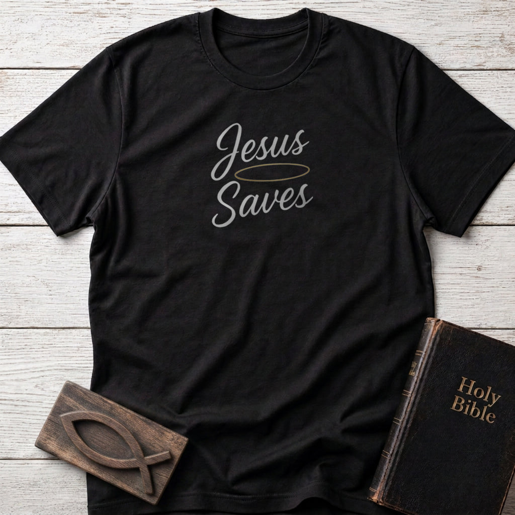 Jesus Saves Christian t-shirt in Black