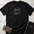 Jesus Saves Christian t-shirt in Black