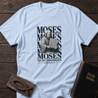 Moses & the Ten Commandments Christian t-shirt in Light Blue — Exodus 20