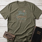 Stay Grounded Christian t-shirt in Heather Military Green