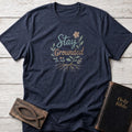 Stay Grounded Christian t-shirt in Heather Navy